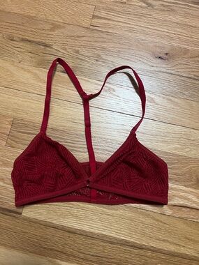 aerie Red Lace Triangle Bralette